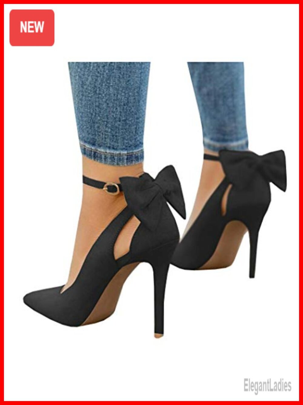 Faux Suede Pointed Toe Stiletto Heels Ankle Strap D'Orsay Pumps Bow Wedding
